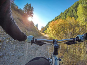 Mountain biking Wheeler Creek to Art Nord Trail, Snowbasin, in Salt Lake City, Utah