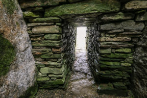 Interior of Neolithic chambered tomb of Unstan Cairn in Stromness, Orkney Islands, Scotland, UK - American Expeditioners http://americanexpeditioners.com/unstan-cairn