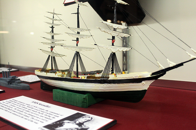 Ship replica model at Coast Artillery Museum, Fort Worden State Park, Port Townsend, Washington