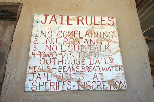 Jail rules sign, Goldfield Ghost Town, Apache Junction, Arizona, AZ