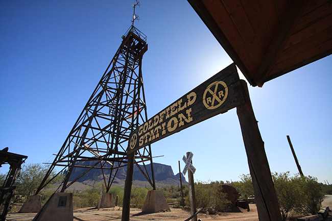Goldfield Train station, Goldfield Ghost Town, Apache Junction, Arizona, AZ