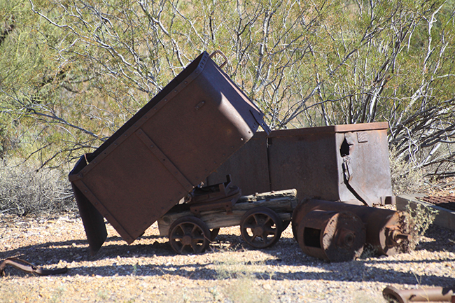 rusted mine carts, Goldfield Ghost Town, Apache Junction, Arizona, AZ