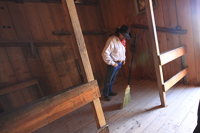 free standing gravity defying broom, The Mystery Shack, Vortex, Goldfield Ghost Town, Apache Junction, Arizona, AZ