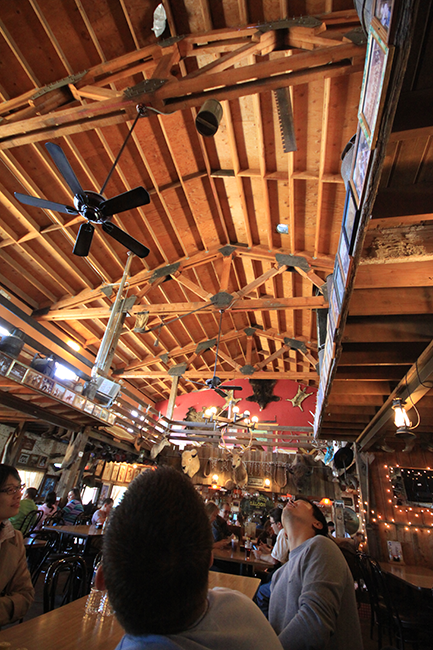 hanging saw, mammoth restaurant and and saloon, Goldfield Ghost Town, Apache Junction, Arizona, AZ