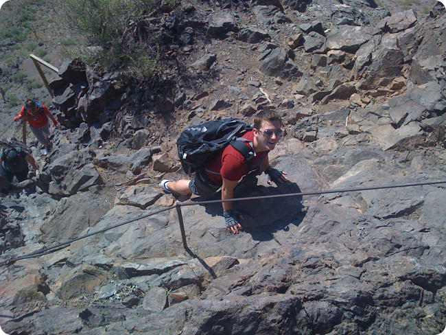 Scrambling up Picacho Peak, Arizona