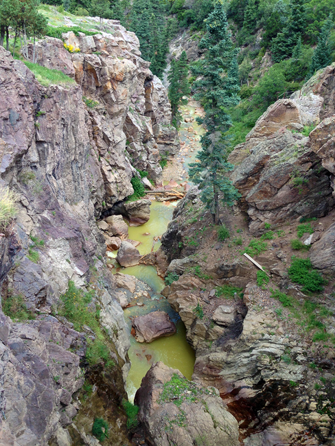 Uncompahgre River near Box Canyon Falls, Road 361, Ouray, CoO, Colorado, USA