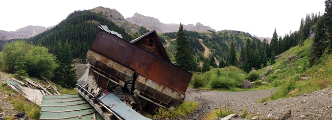 mining feeder, abandoned mining camp Sneffels Ghost Town, Ouray, Colarado, CO