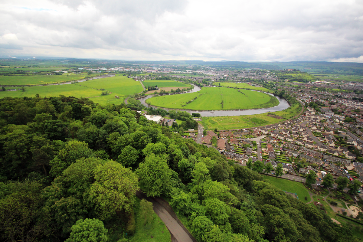 Stirling view from top of William Wallace Monument, Stirling, Scotland