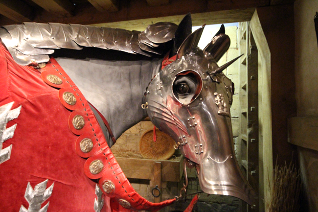 armored horse, Warwick Castle, United Kingdom, UK, England