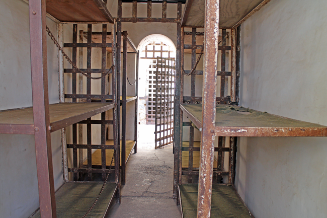 bunk bed, cell interior, Yuma Territorial Historical Prison, AZ, Arizona